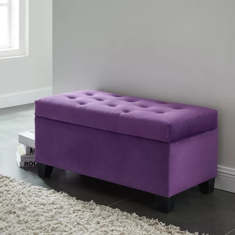Storage Ottomans 36'' Wide Velvet Tufted Rectangle Storage Ottoman with Storage