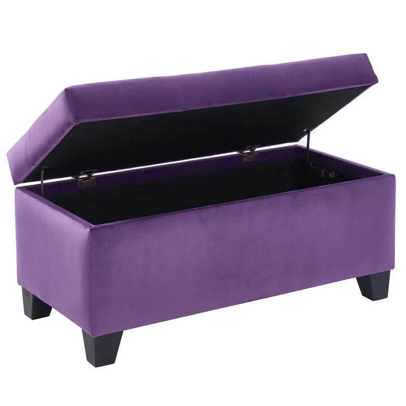 Storage Ottomans 36'' Wide Velvet Tufted Rectangle Storage Ottoman with Storage