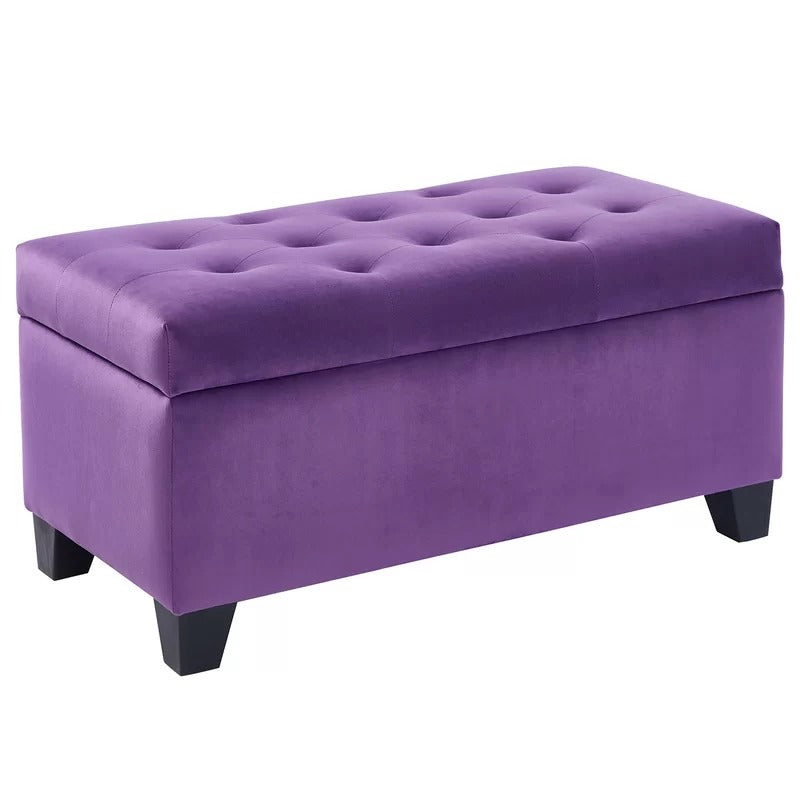 Storage Ottomans 36'' Wide Velvet Tufted Rectangle Storage Ottoman with Storage
