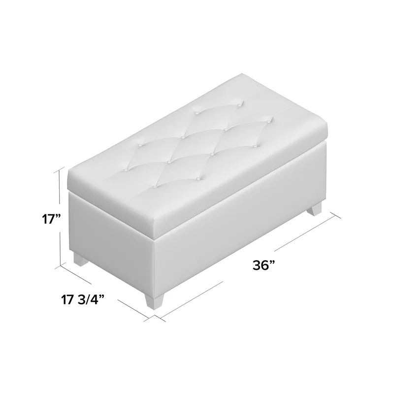 Storage Ottomans 36'' Wide Velvet Tufted Rectangle Storage Ottoman with Storage