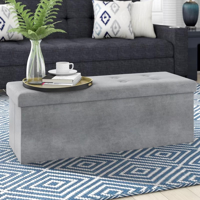 Storage Ottomans 43'' Wide Tufted Rectangle Storage Ottoman with Storage