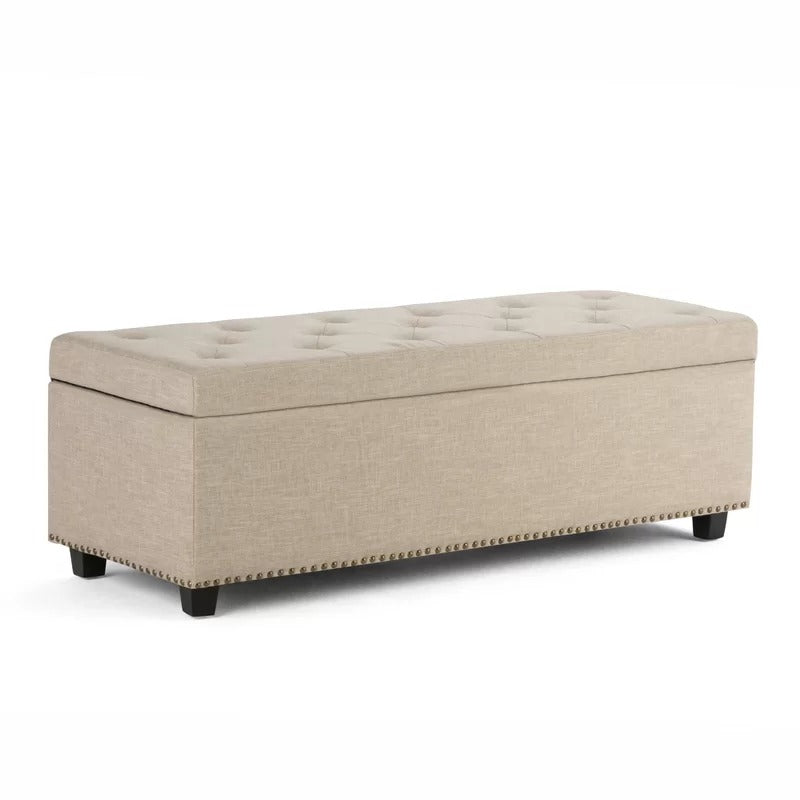 Storage Ottomans: 48'' Wide Tufted Rectangle Storage Ottoman with Storage