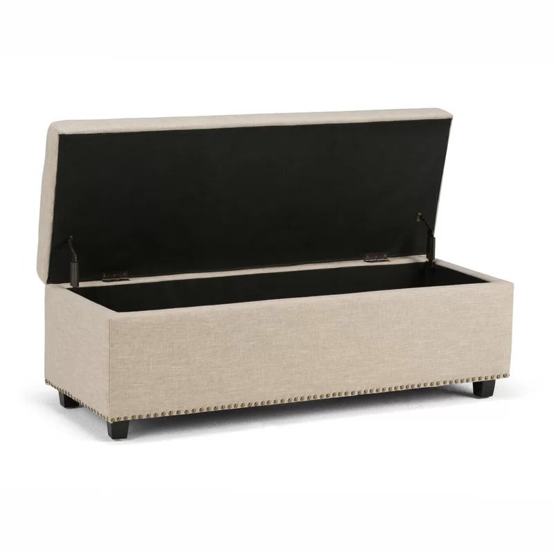 Storage Ottomans: 48'' Wide Tufted Rectangle Storage Ottoman with Storage