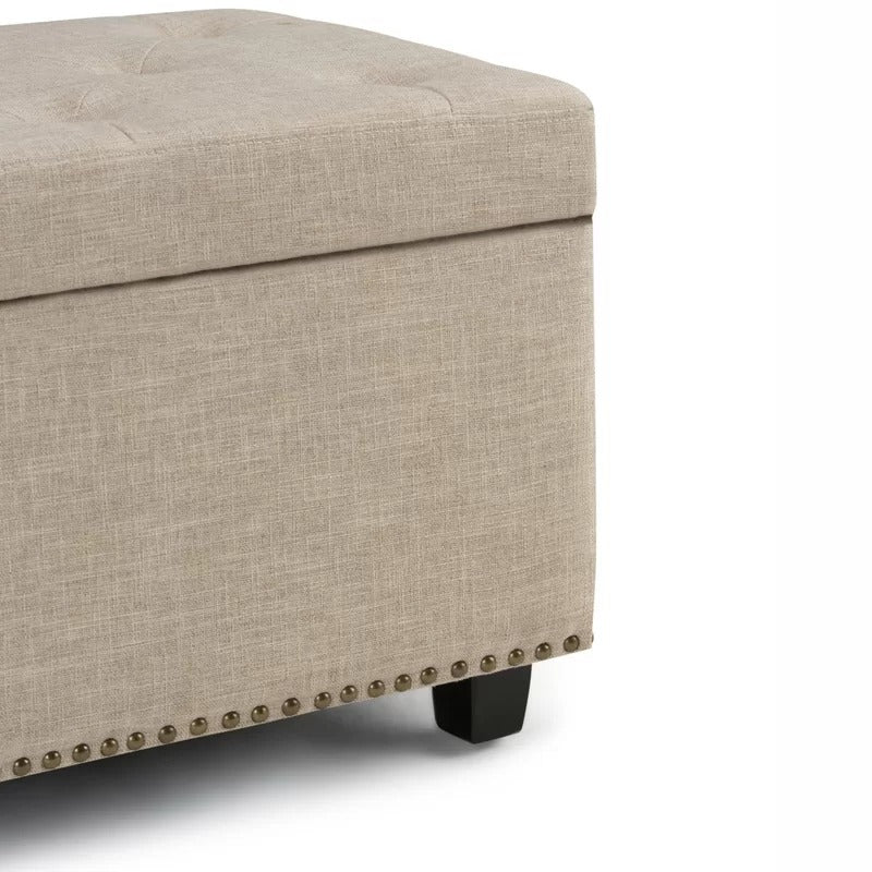 Storage Ottomans: 48'' Wide Tufted Rectangle Storage Ottoman with Storage