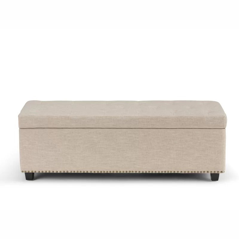 Storage Ottomans: 48'' Wide Tufted Rectangle Storage Ottoman with Storage