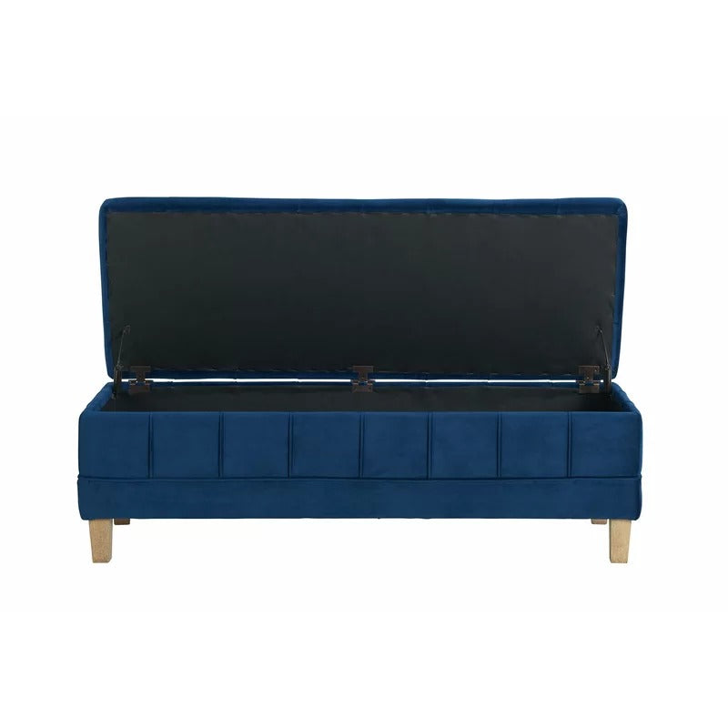 Storage Ottomans: 52'' Wide Velvet Tufted Rectangle Storage Ottoman with Storage