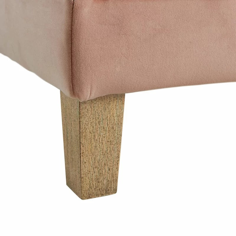 Storage Ottomans: 52'' Wide Velvet Tufted Rectangle Storage Ottoman with Storage