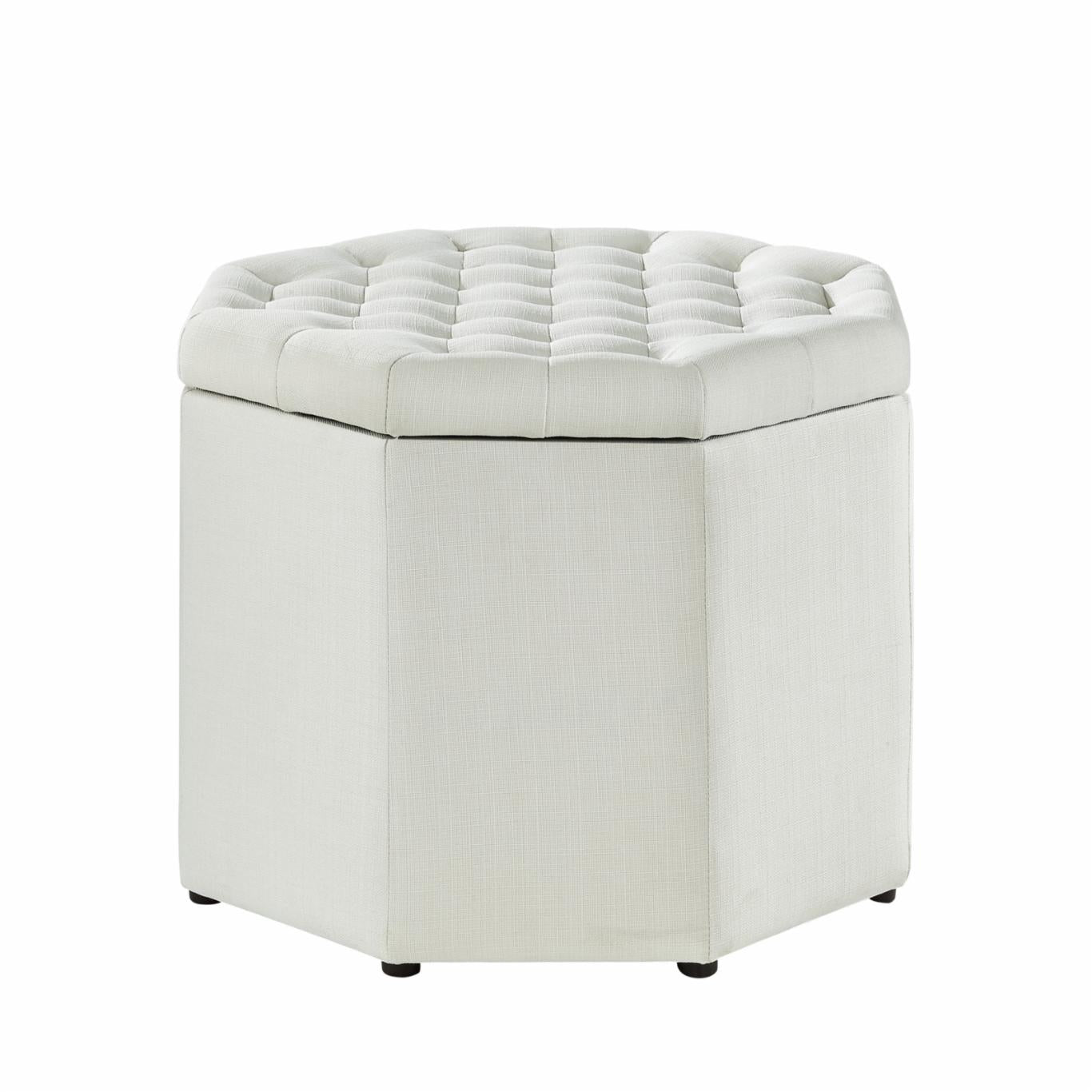 Storage Ottomans: Linen Upholstered Storage Ottoman