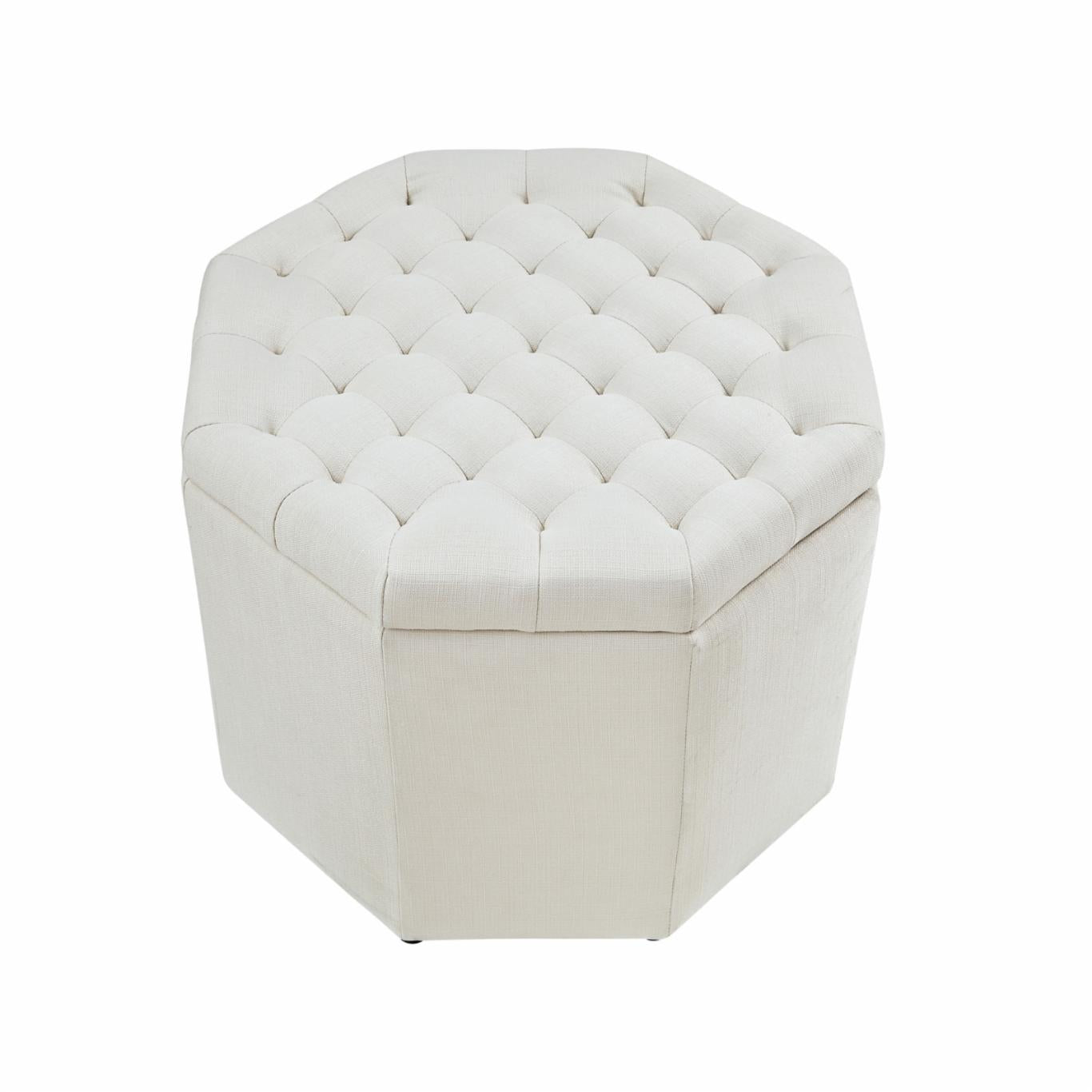 Storage Ottomans: Linen Upholstered Storage Ottoman