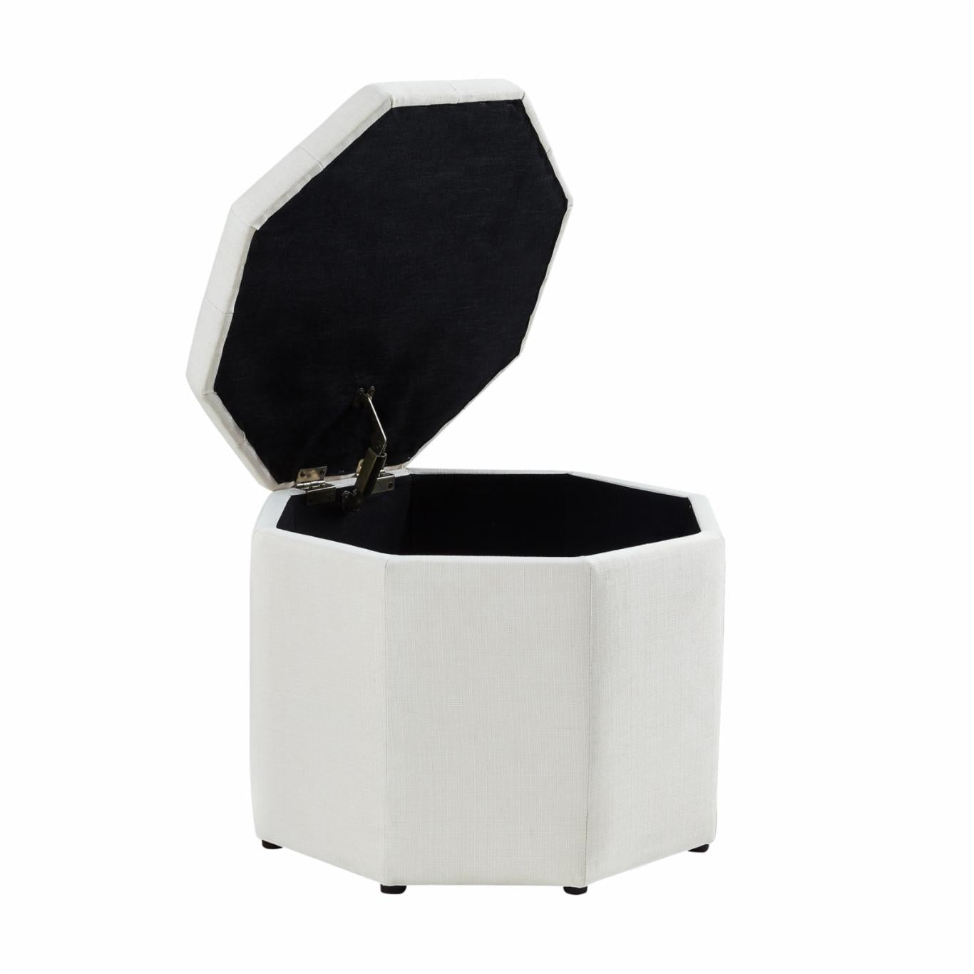 Storage Ottomans: Linen Upholstered Storage Ottoman