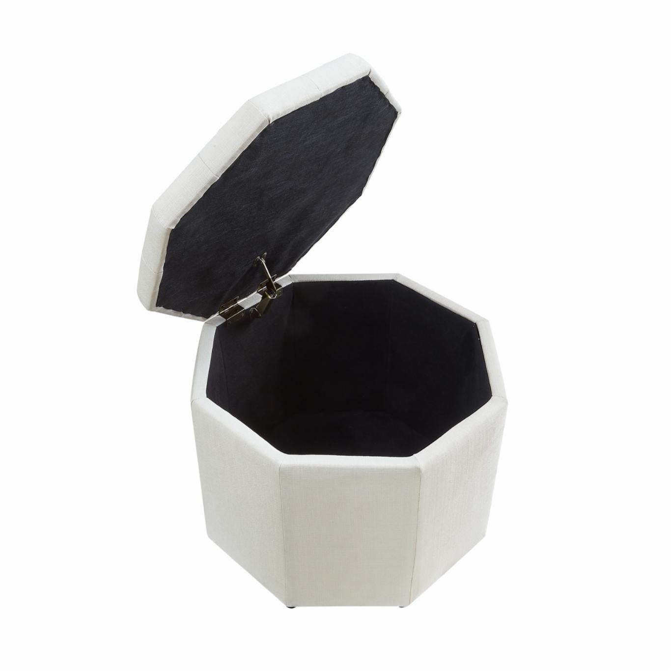 Storage Ottomans: Linen Upholstered Storage Ottoman