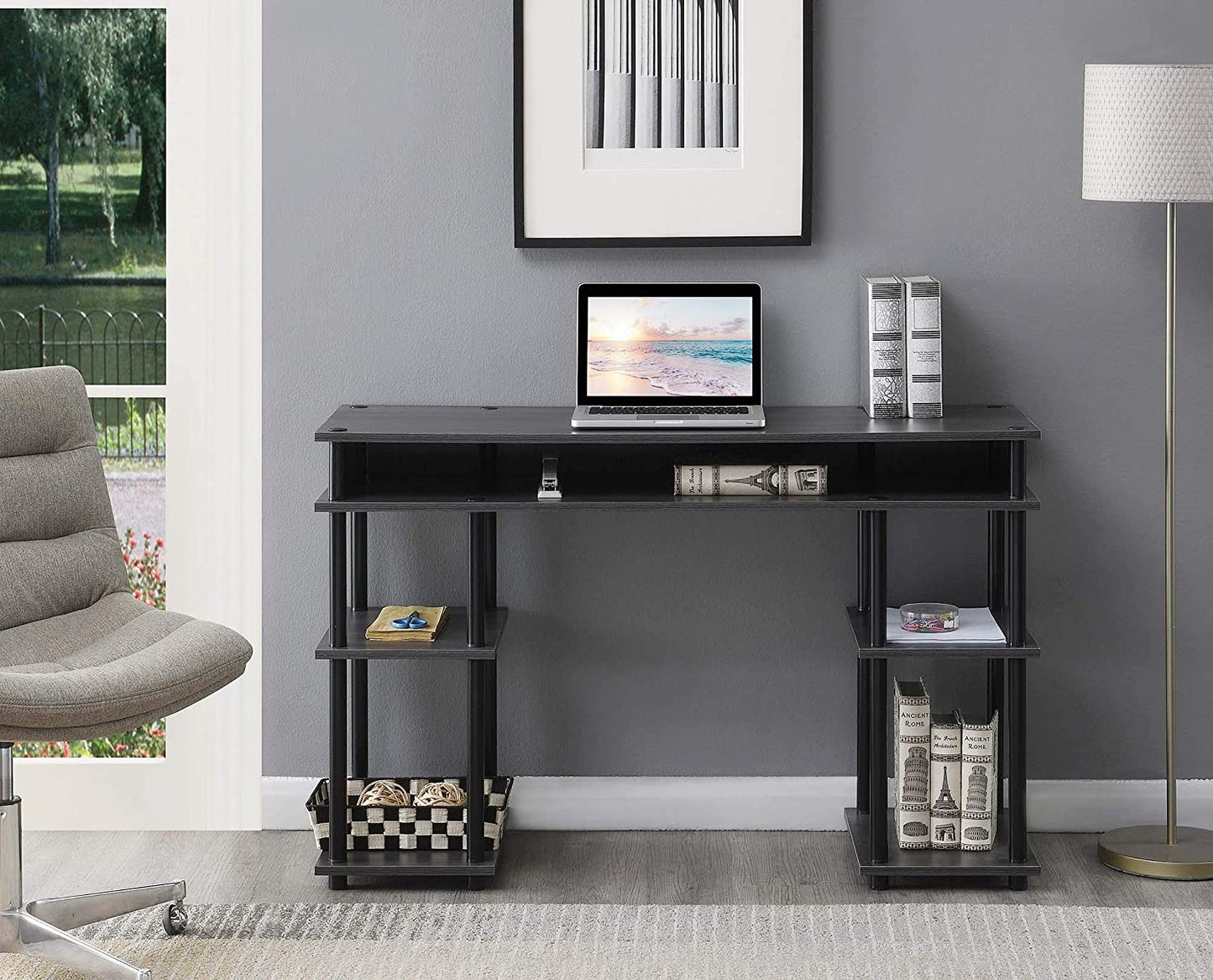 Study Table : Morden Study Table with Shelves
