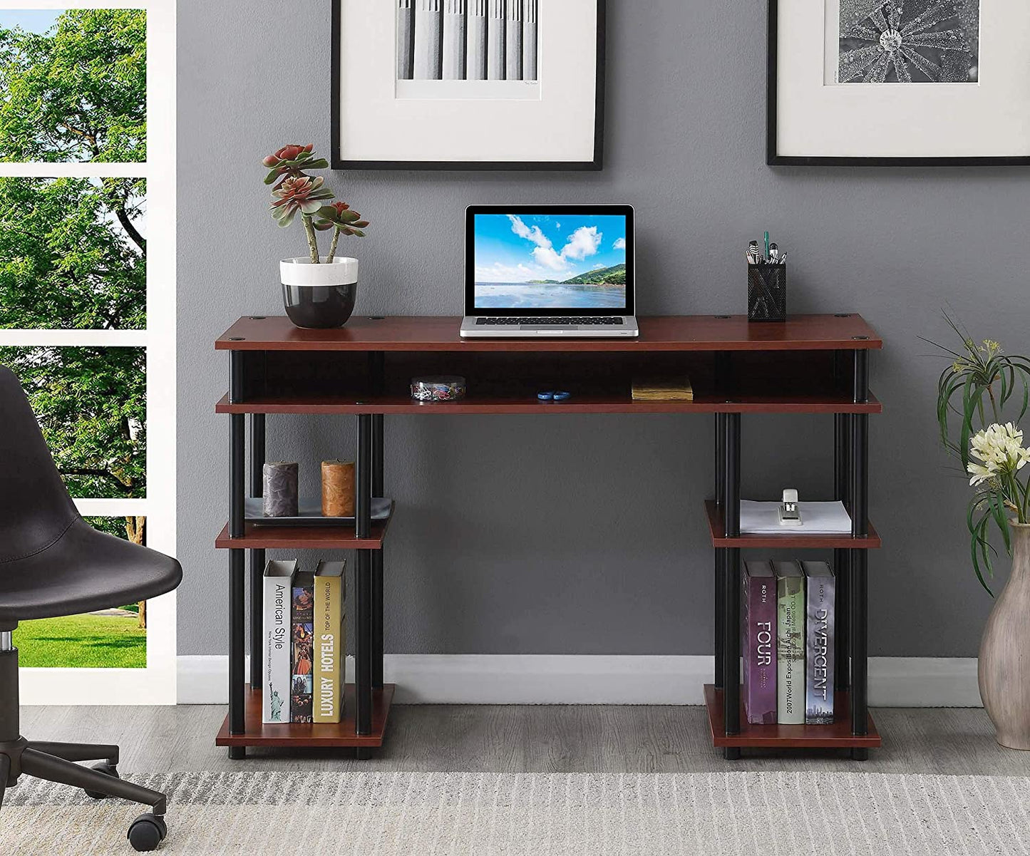 Study Table : Morden Study Table with Shelves
