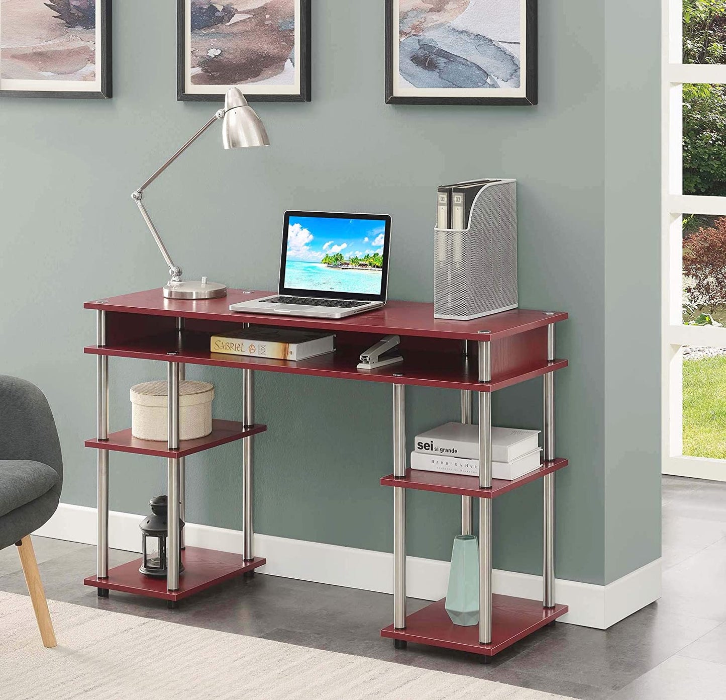 Study Table : Morden Study Table with Shelves