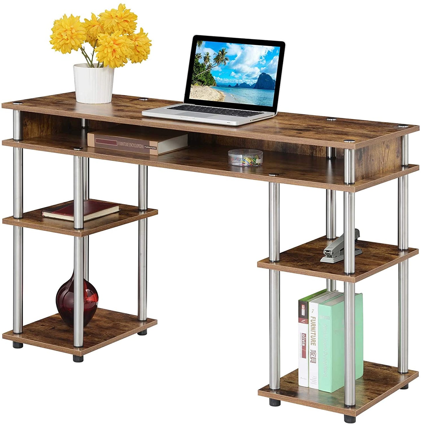 Study Table : Morden Study Table with Shelves