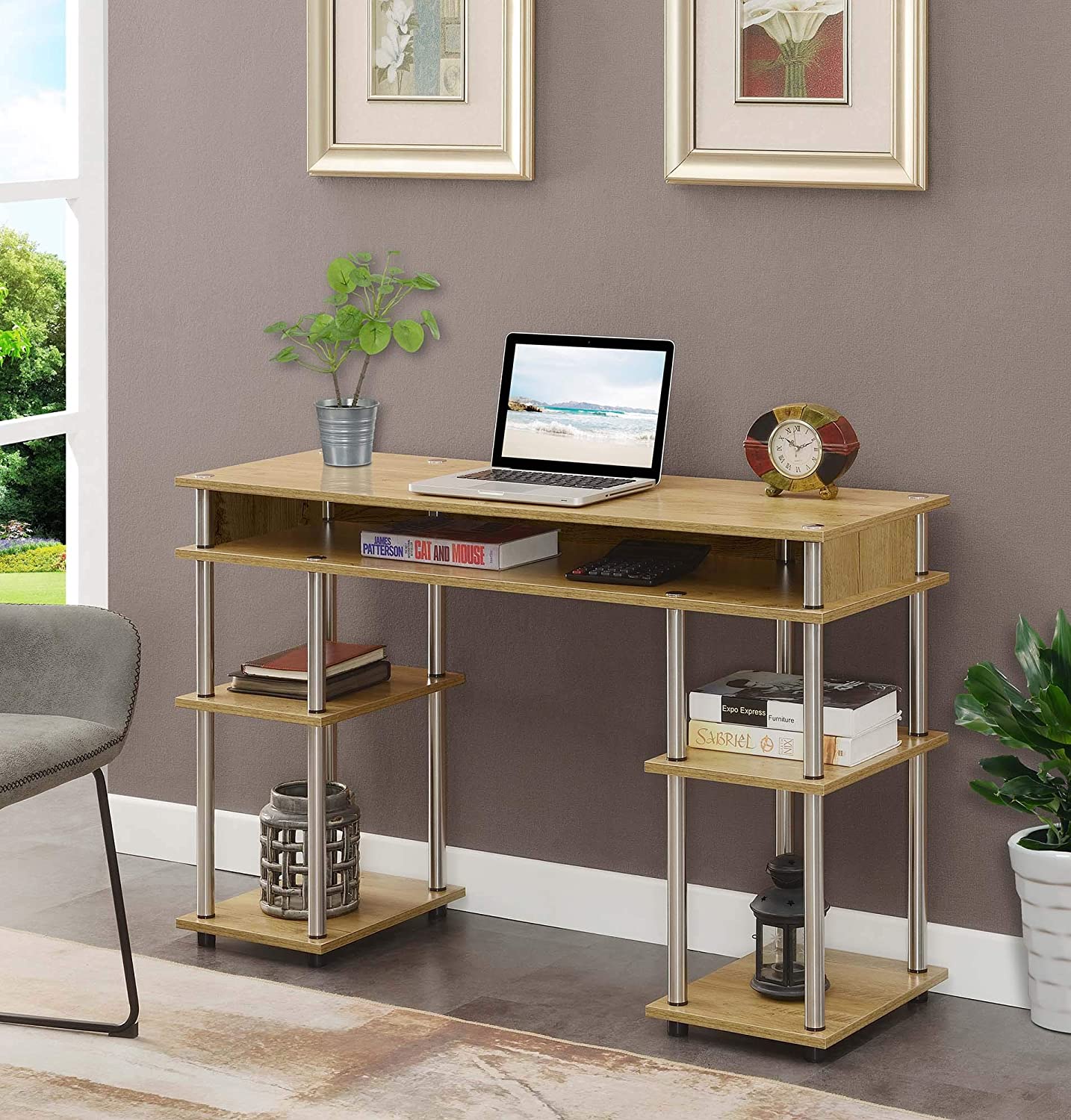 Study Table : Morden Study Table with Shelves