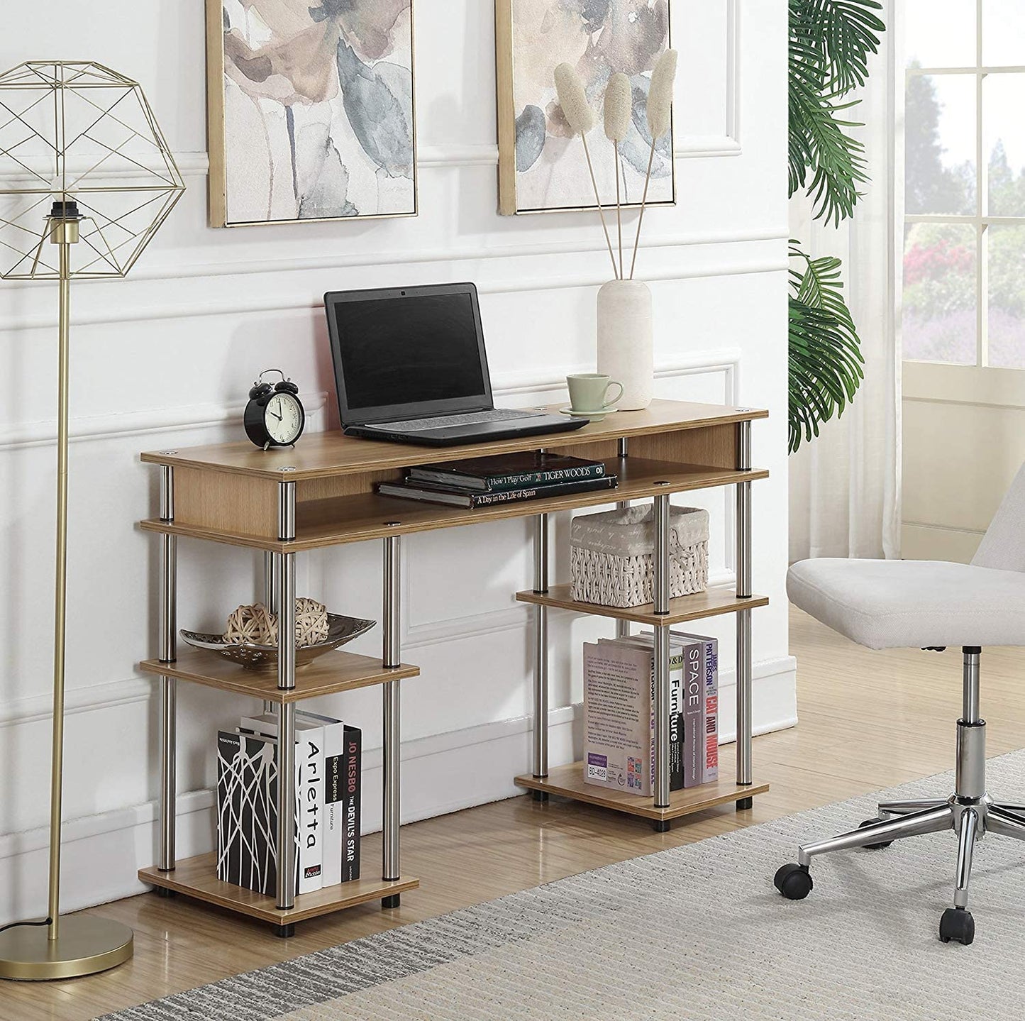 Study Table : Morden Study Table with Shelves