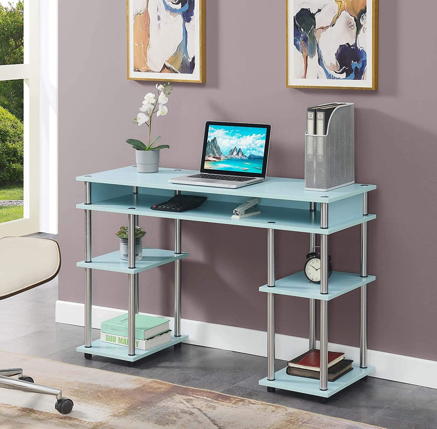 Study Table : Morden Study Table with Shelves