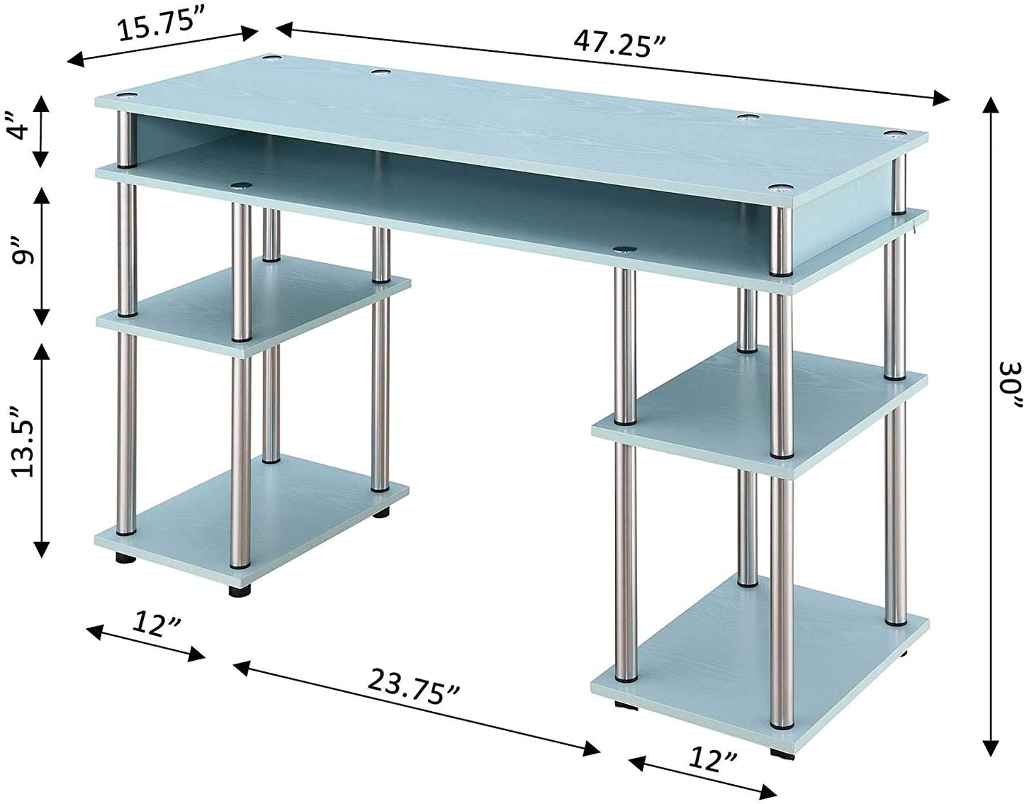 Study Table : Morden Study Table with Shelves