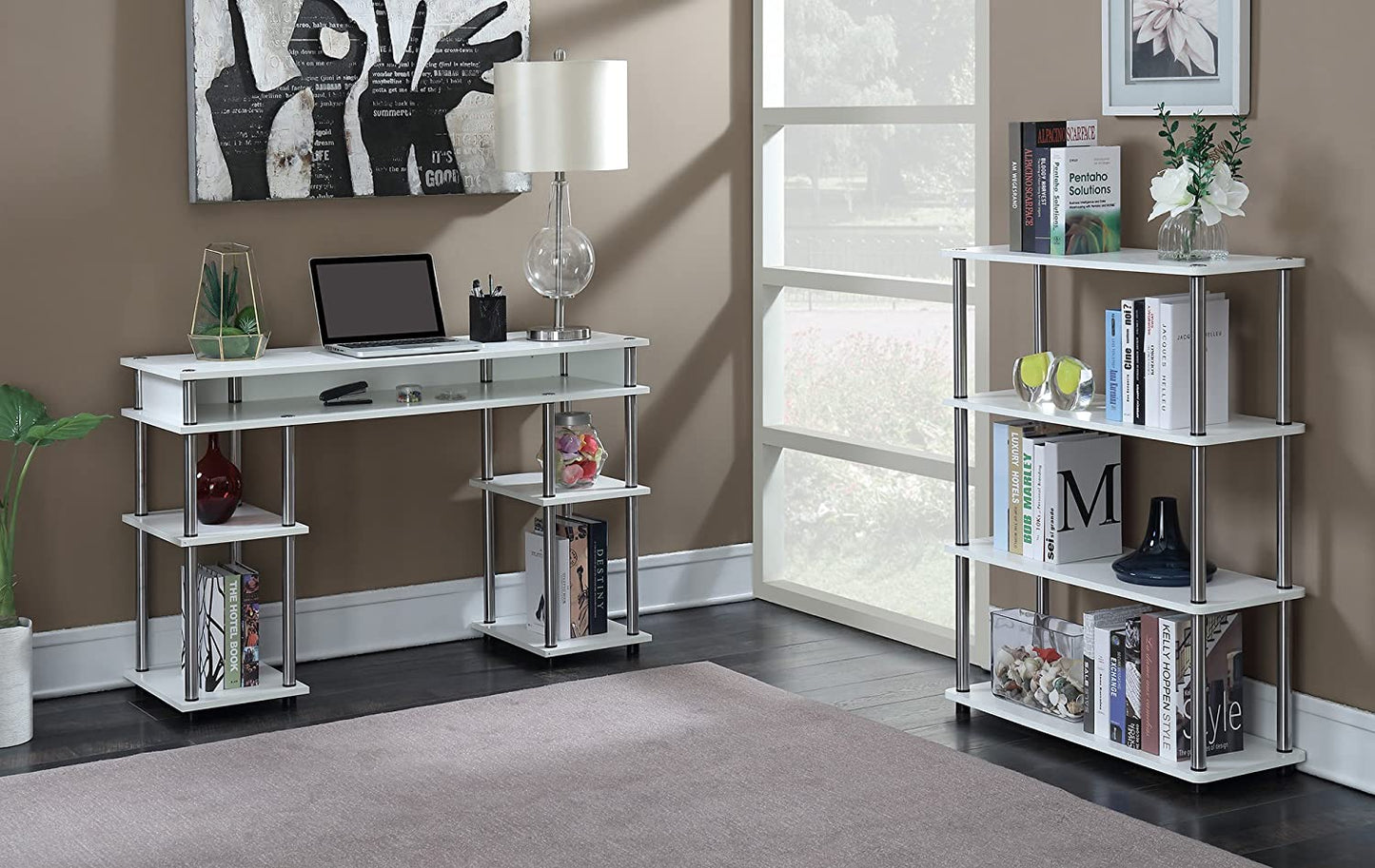 Study Table : Morden Study Table with Shelves