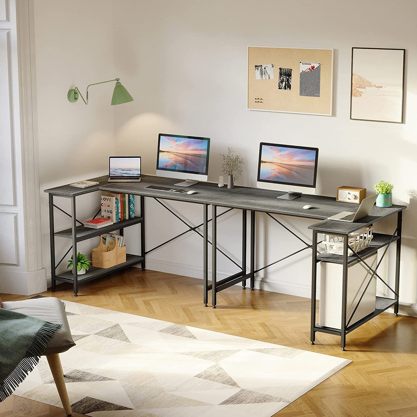Study Table Computer Desk Table for Home Office Small Space, Gray Oak
