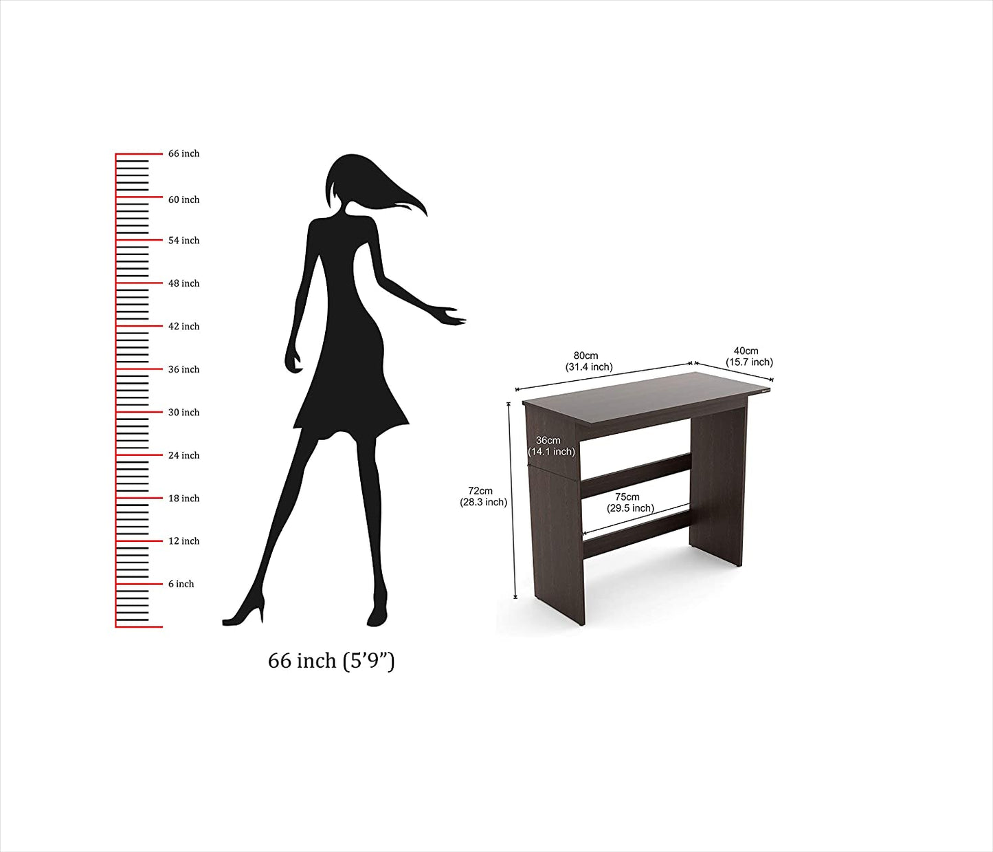 Study Table: Nard Study Table Desk for Home & Office (Large - Wenge)