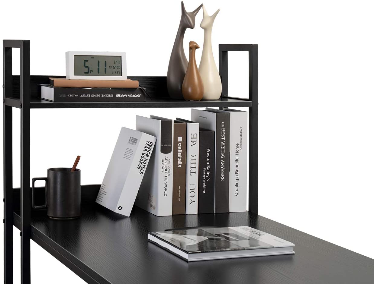 Study Table : Storage Shelves Study Writing Table for Home Office