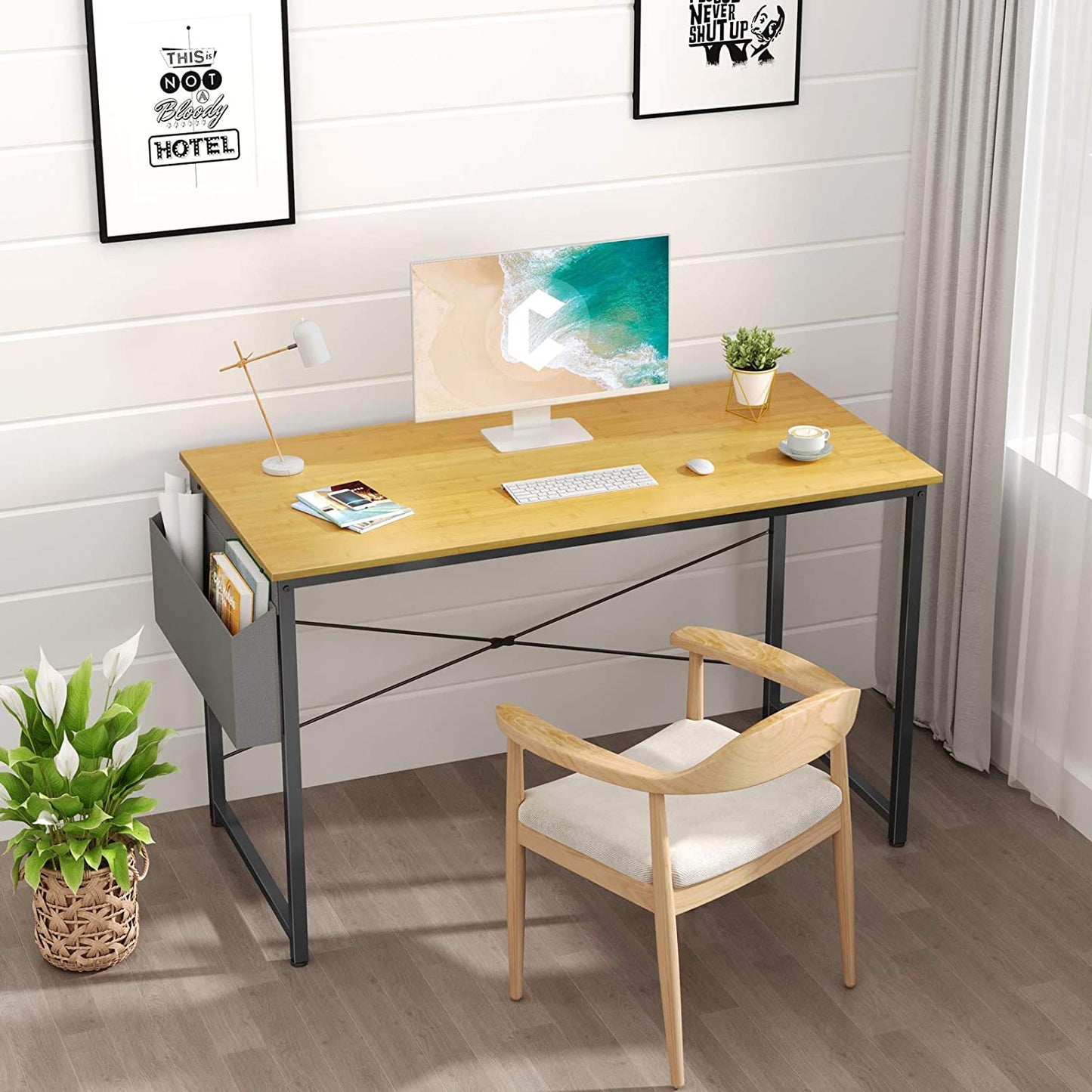 Study Tables : 40 inch Home Office Writing Study Desk with Storage Bag
