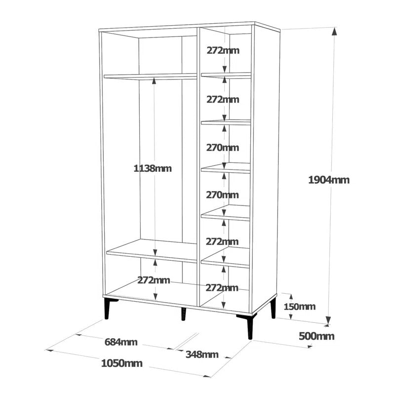 4 Door Wardrobe: Stylish 4 Door Manufactured Wood Wardrobe