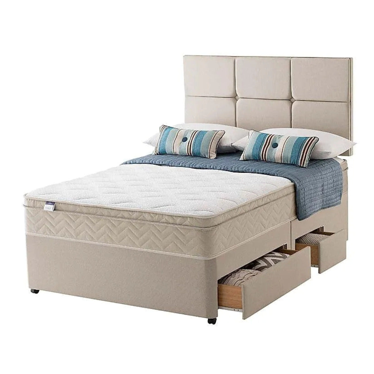 Double Divan Bed: 2 Drawer Ottoman Double Divan Bed