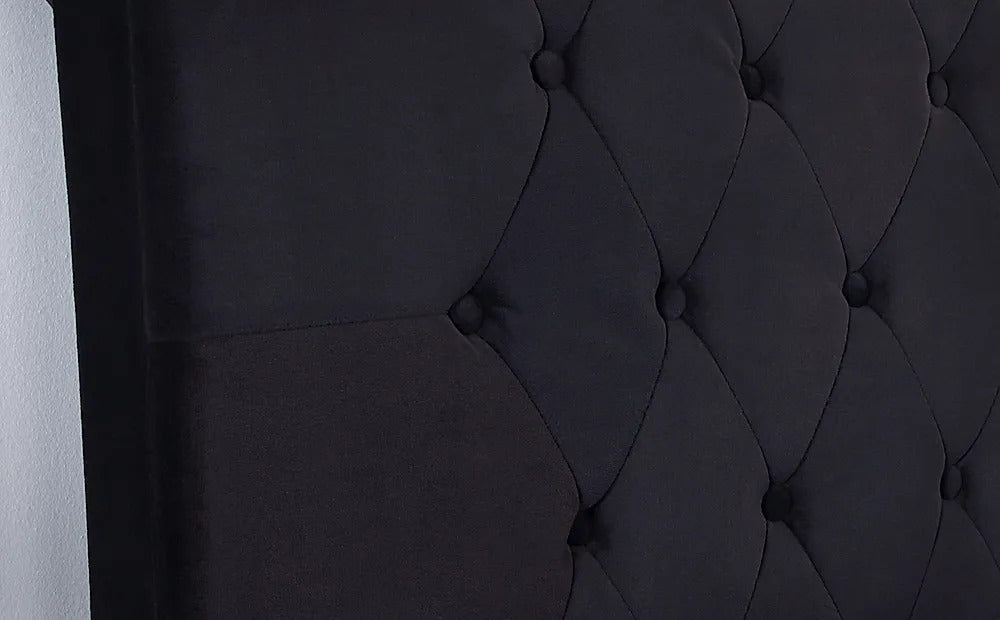 King Size Bed: Black Velvet Super King Size Bed