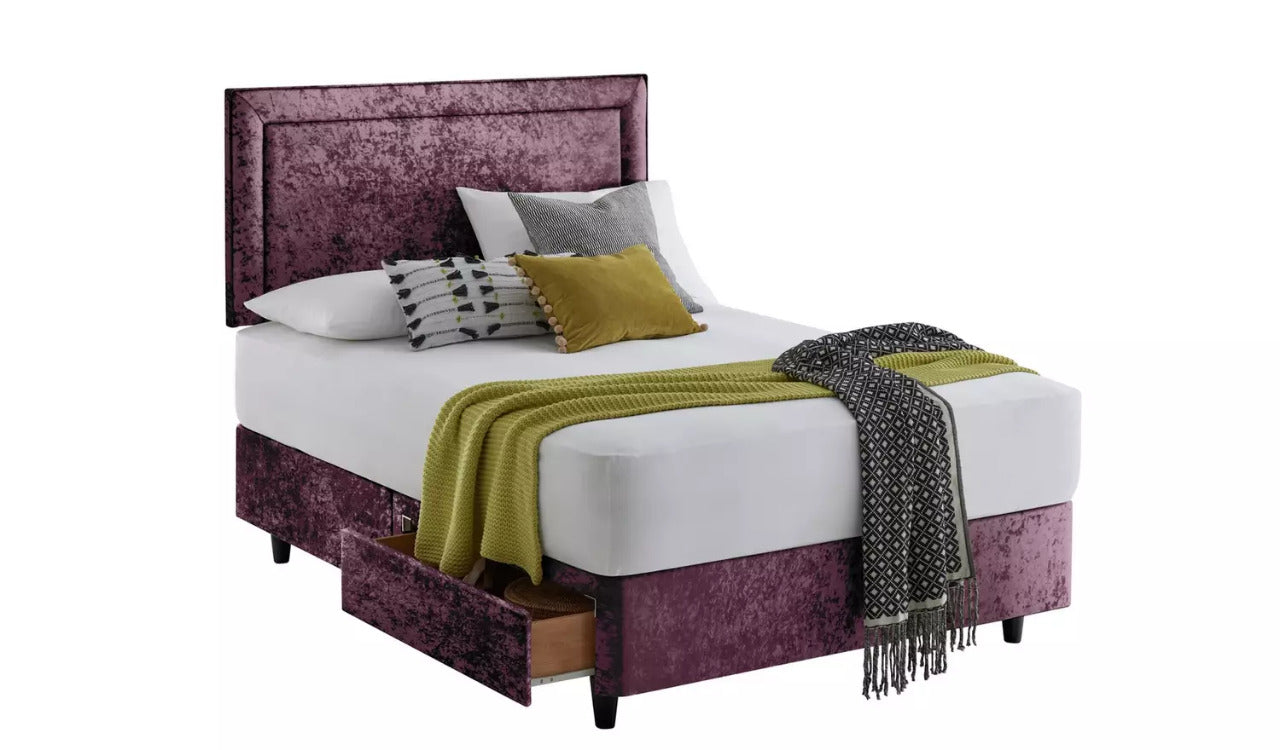 Superking Set Superking 2 Drawer Divan -Purple