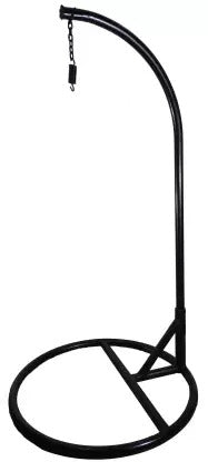 Swing Chairs: Swing Chair With Stand And Cushion Iron, Plastic Large Swing (Black)