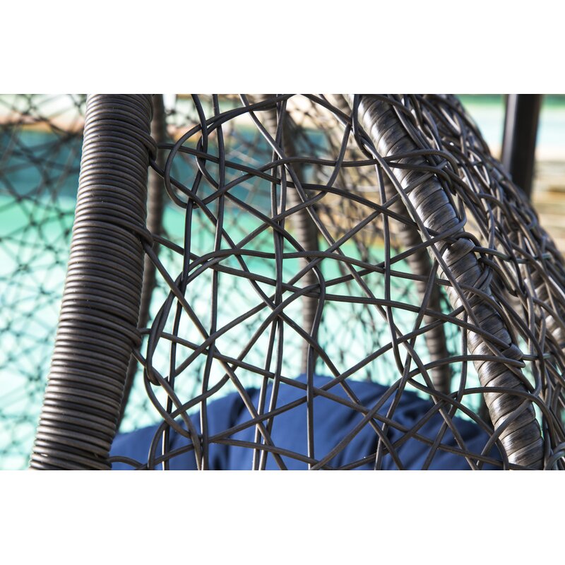 Swing Chairs: Swing Chair With Stand Iron Large Swing (Blue)