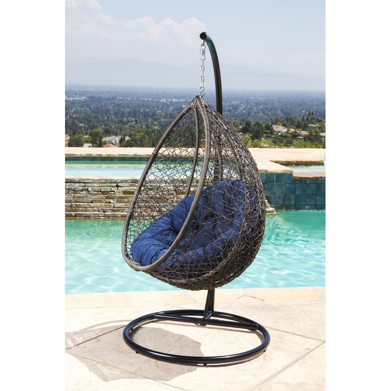 Swing Chairs: Swing Chair With Stand Iron Large Swing (Blue)