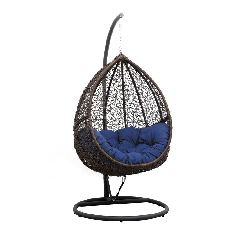 Swing Chairs: Swing Chair With Stand Iron Large Swing (Blue)