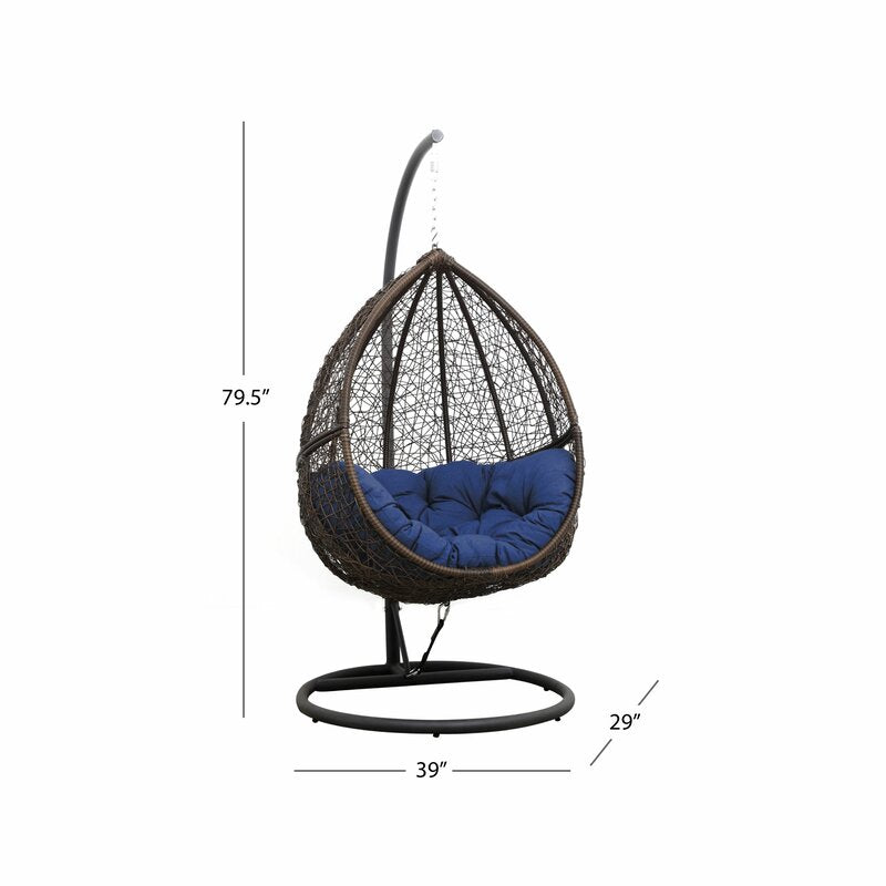 Swing Chairs: Swing Chair With Stand Iron Large Swing (Blue)