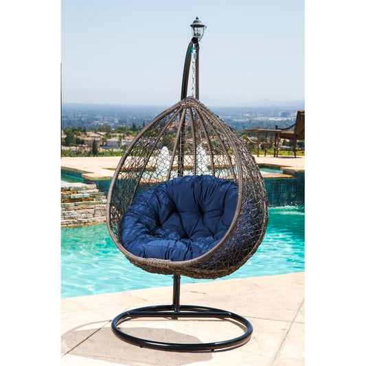 Swing Chairs: Swing Chair With Stand Iron Large Swing (Blue)