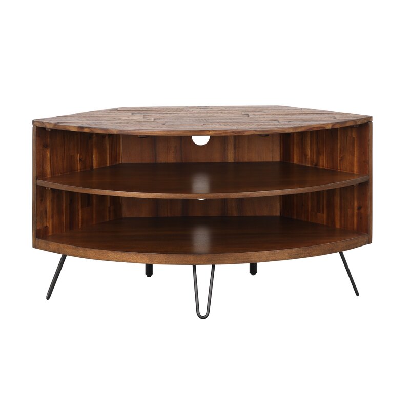 TV Console: Solid Wood Corner TV Stand for TVs up to 49"