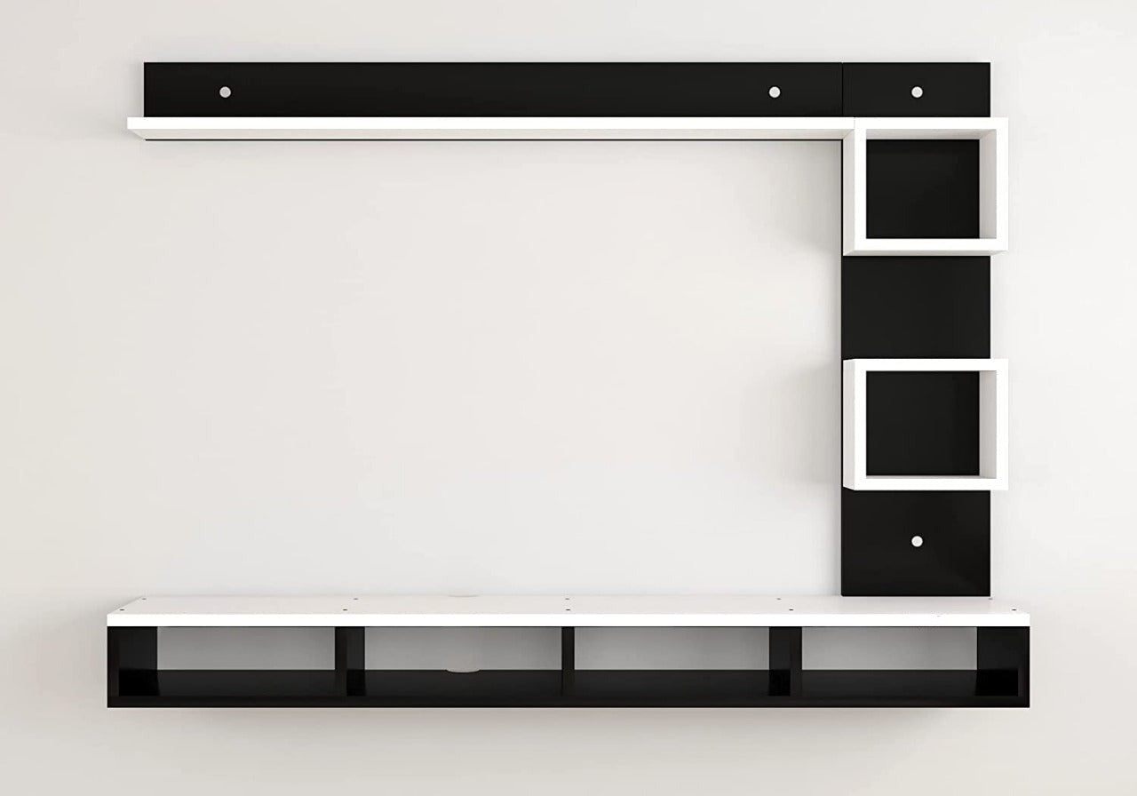 Wall Mount TV Unit: TV Entertainment Unit with Set Top Box Stand (Ideal for up to 55" screen)