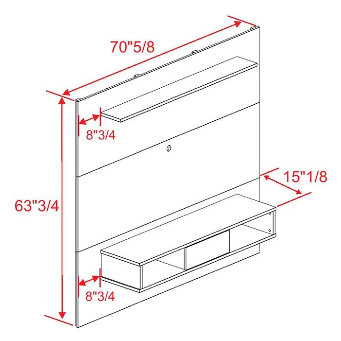 TV Panel: 70" Floating Entertainment Center for TVs