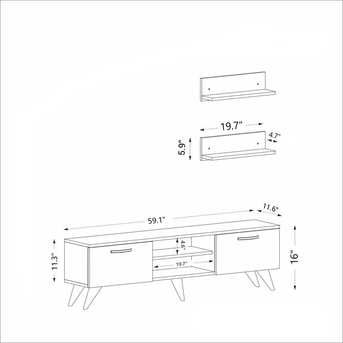 TV Panel: Entertainment Center for TVs up to 65"
