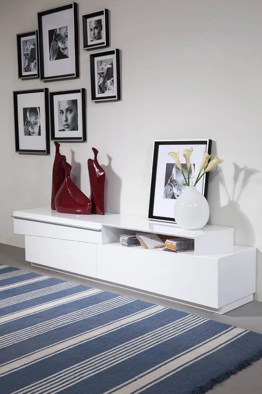 TV Stand Modrest Modern White TV Stand