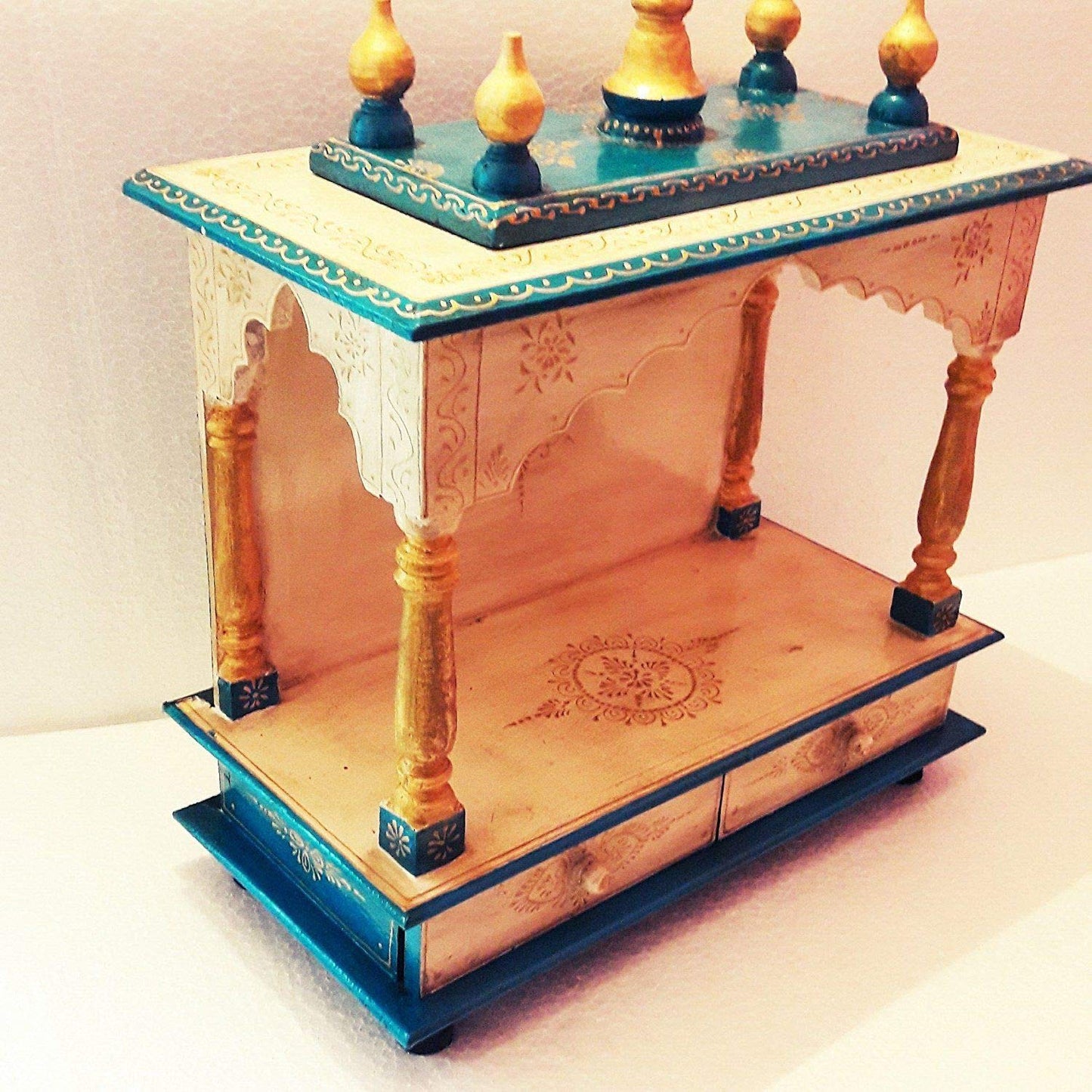 Temple: Rajasthani Ethnic Handcrafted Wooden Temple/Mandir/Pooja Ghar/Mandapam