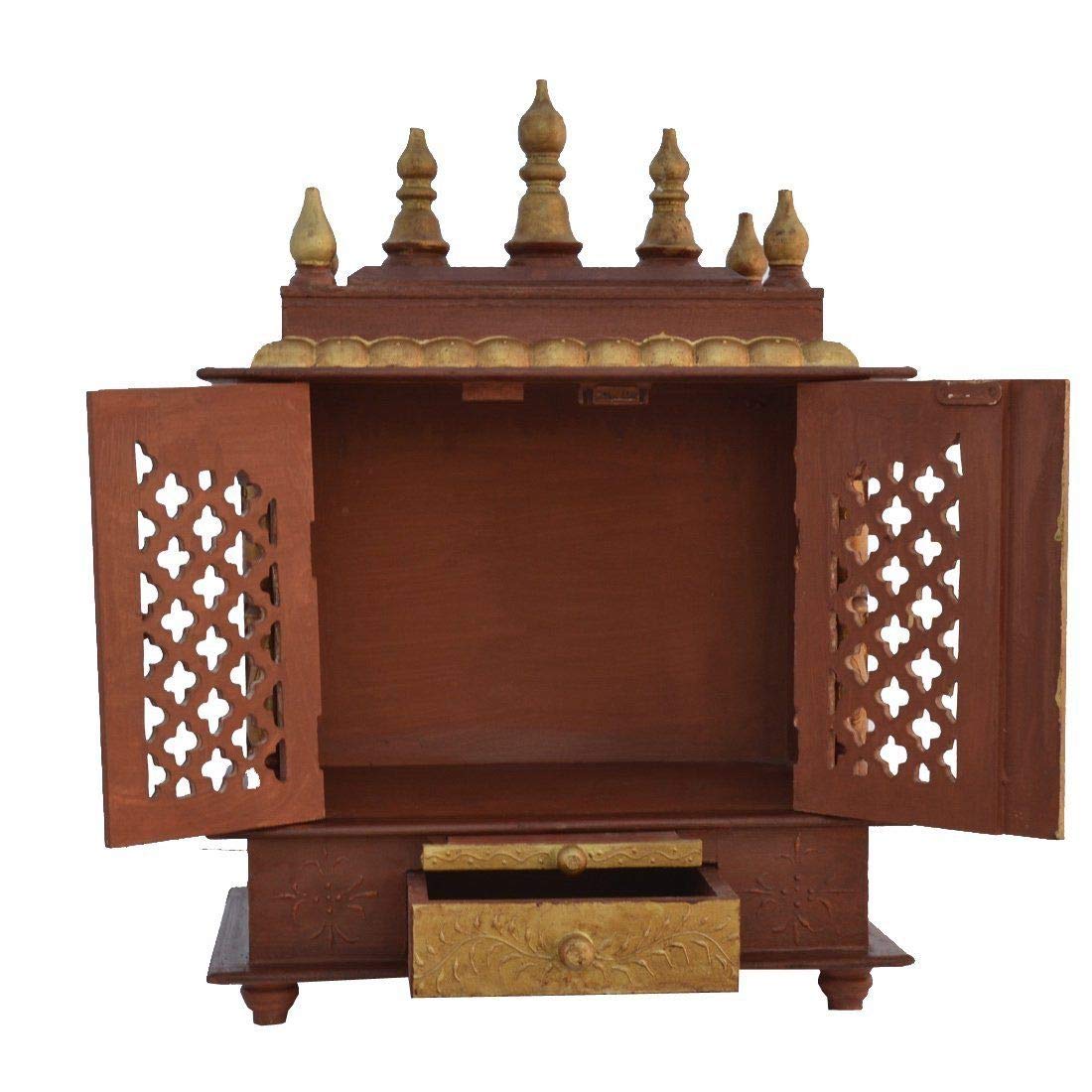 Temple: Rajasthani Ethnic Handcrafted Wooden Temple/Mandir/Pooja Ghar/Mandapam - 18x12x24 inch