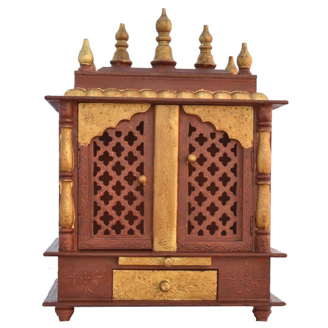 Temple: Rajasthani Ethnic Handcrafted Wooden Temple/Mandir/Pooja Ghar/Mandapam - 18x12x24 inch