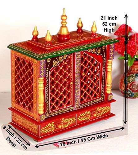 Mandir: Rajasthani Ethnic Handcrafted Wooden Temple/Mandir/Pooja Ghar/Mandapam
