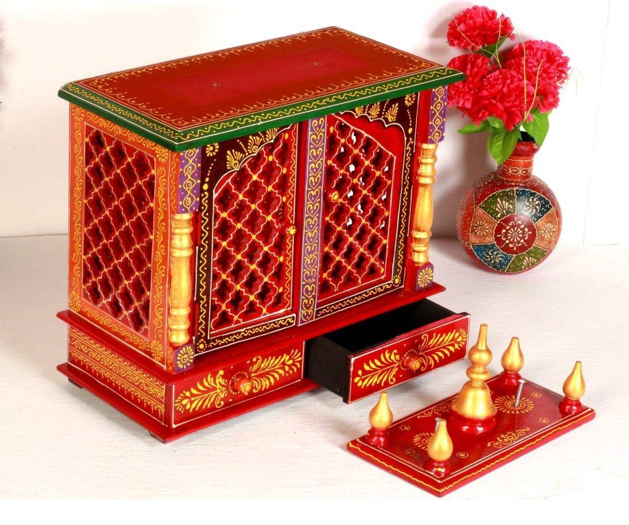 Mandir: Rajasthani Ethnic Handcrafted Wooden Temple/Mandir/Pooja Ghar/Mandapam