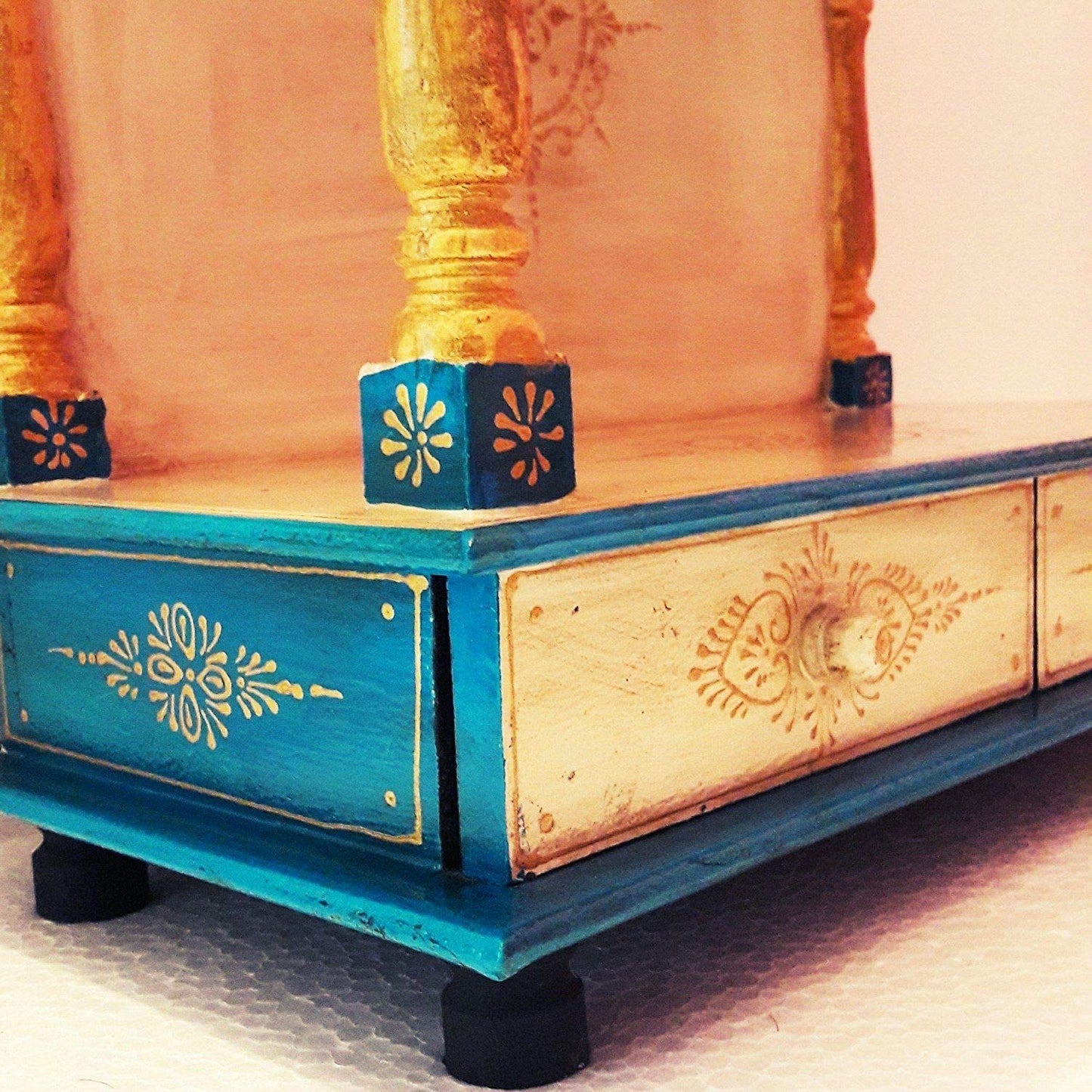 Temple: Rajasthani Ethnic Handcrafted Wooden Temple/Mandir/Pooja Ghar/Mandapam