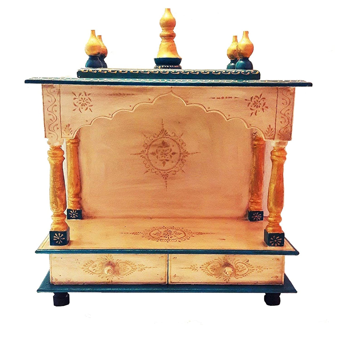 Temple: Rajasthani Ethnic Handcrafted Wooden Temple/Mandir/Pooja Ghar/Mandapam